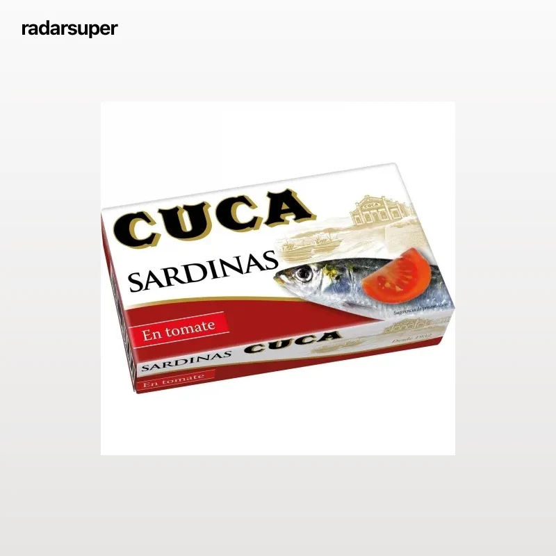 Sardinas en tomate Cuca sin gluten y sin lastosa 80 g.