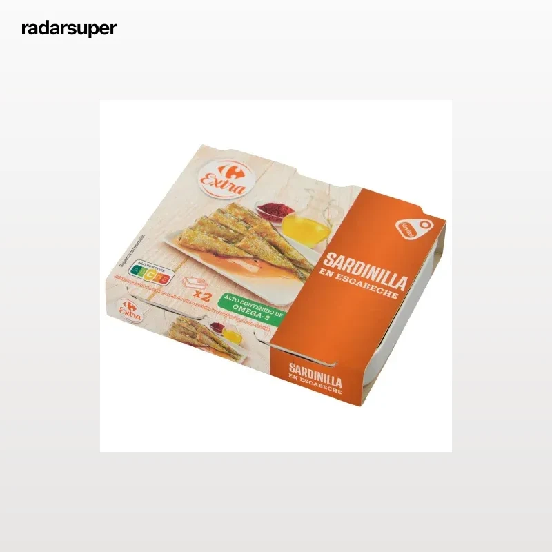 Sardinilla en escabeche Extra Carrefour pack 2 latas de 65 g.