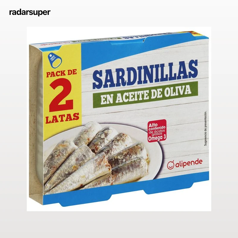 Sardinillas en aceite de oliva Alipende 2 unidades 62g