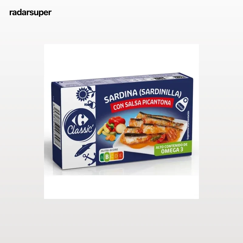 Sardinillas con salsa picantona Classic Carrefour 60 g.