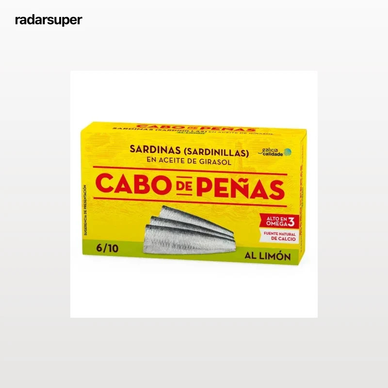 Sardinillas en aceite de girasol al limón 6/10 Cabo de Peñas 60 g.