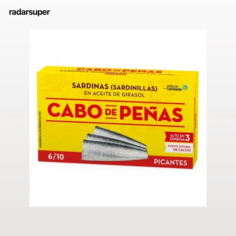 Sardinillas en aceite de girasol picantes Cabo de Peñas 60 g.
