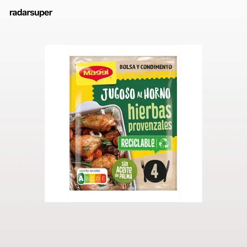Sazonador para pollo de hierbas provenzales Jugoso al Horno Maggi 34 g.