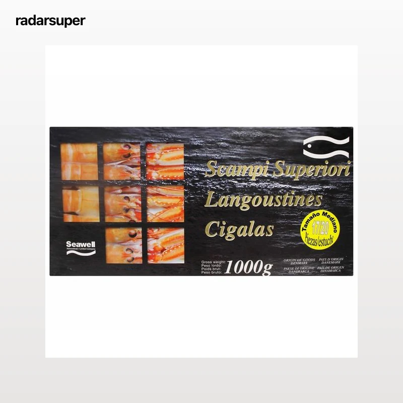 SCAMPI Cigala 17 / 20 ultracongeladas SCAMPI 800 g.
