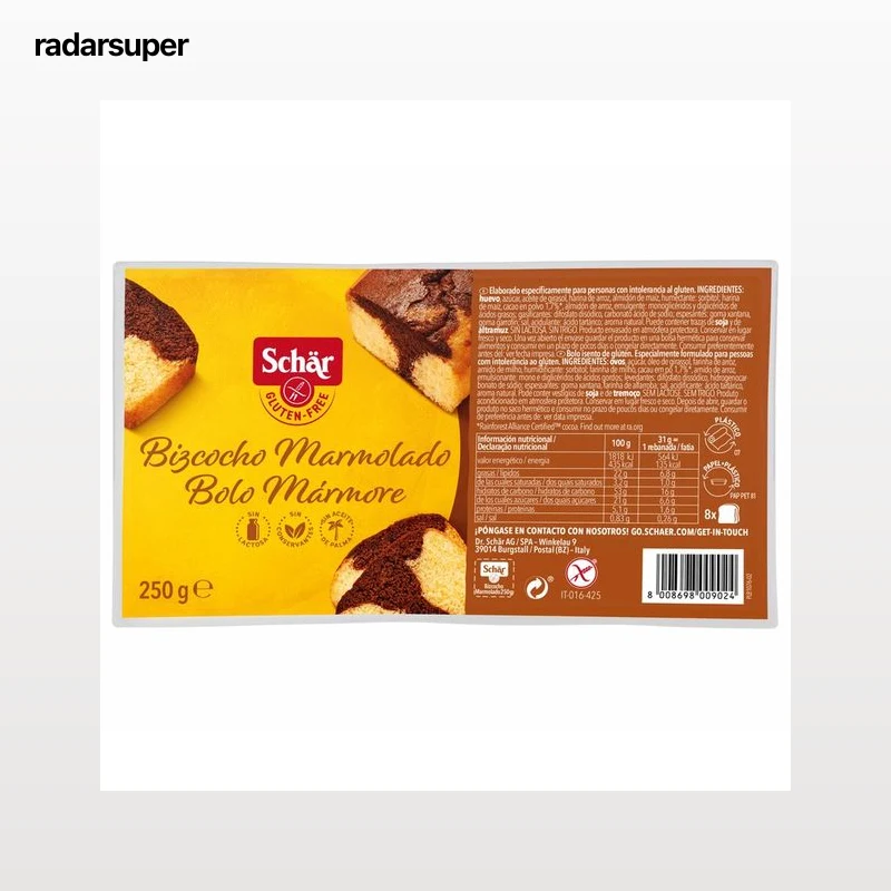 SCHÄR Bizcocho marmolado con chocolate sin gluten 250 g.