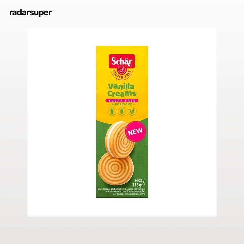 SCHAR Galletas sin gluten y sin azúcares añadidos vainilla 115g.