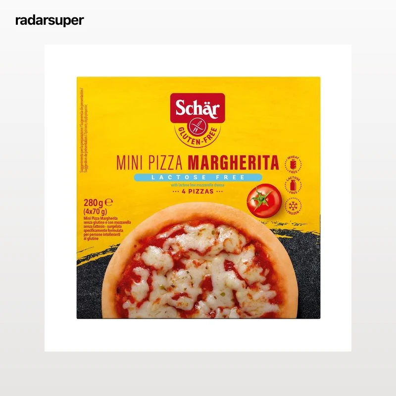 SCHÄR Mini pizzas margarita cocidas en horno de piedra, ultracongeladas y sin gluten 4 x 70 g.