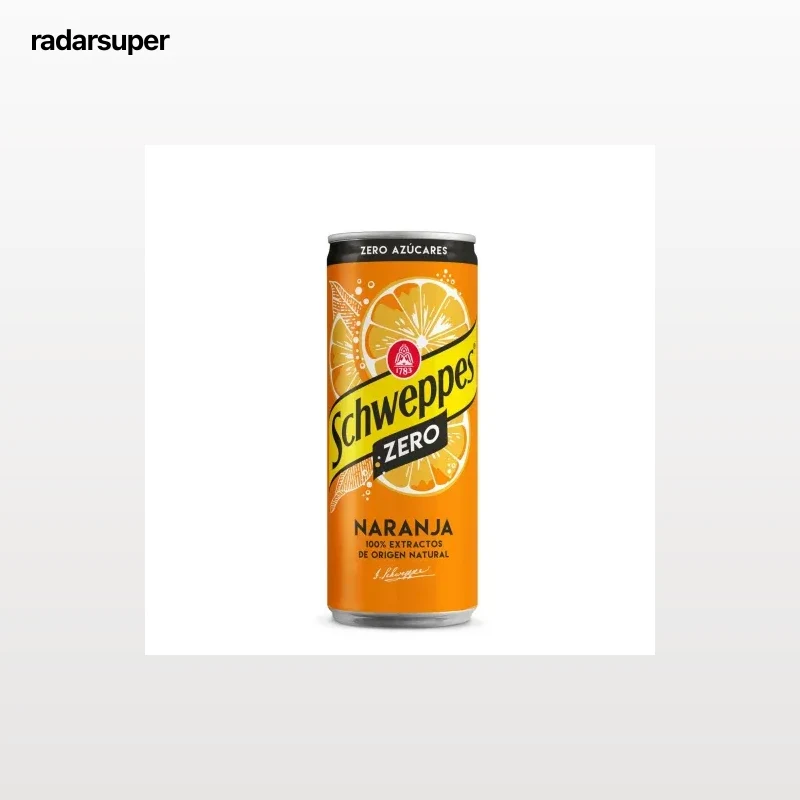 Schweppes naranja zero lata 33 cl.