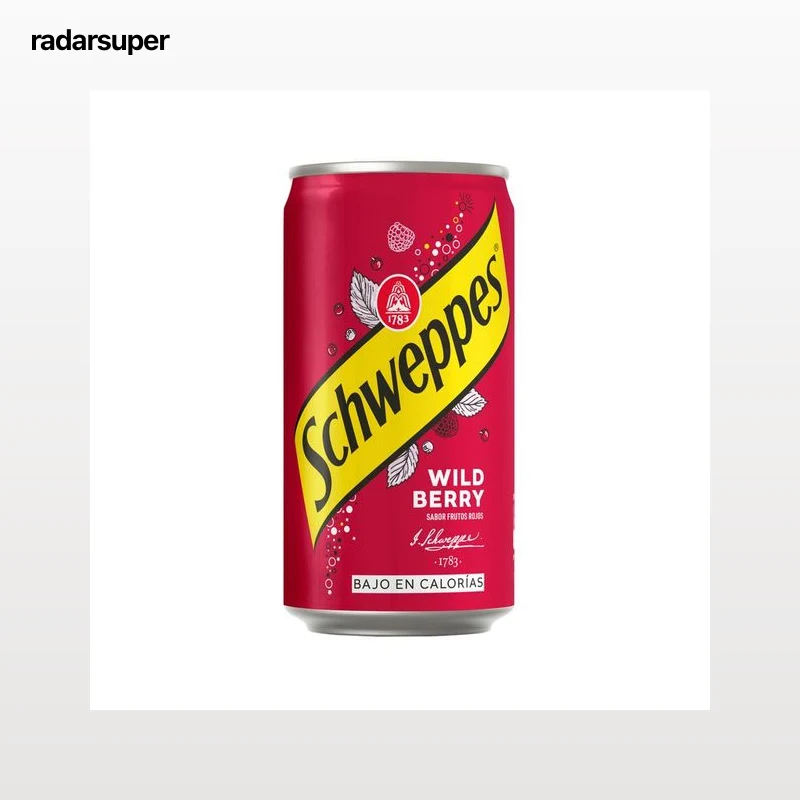 SCHWEPPES Wild berry Refresco sabor a frutos rojos en lata, 25 cl.