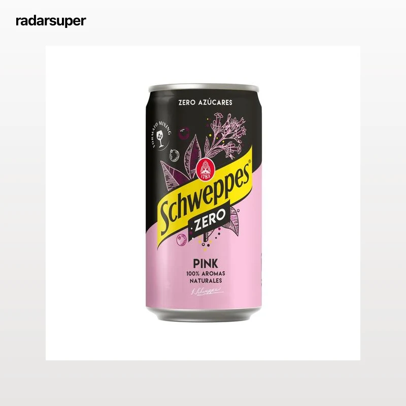 SCHWEPPES Zero pink Tónica en formato lata 25 cl.