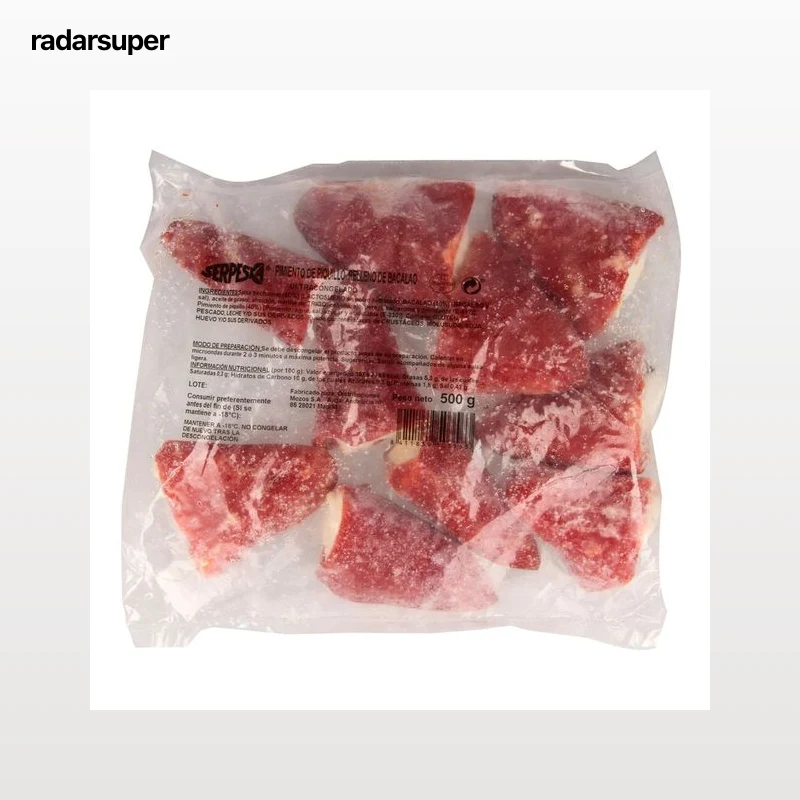 SERPESKA Pimientos del piquillo, ultracongelados y rellenos de bacao 500 g (P.N.)