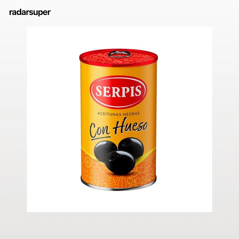 SERPIS Aceitunas negras con hueso lata 160 g.