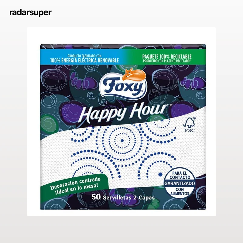 Servilleta Foxy Happy Hour 2 capas 50 unidades