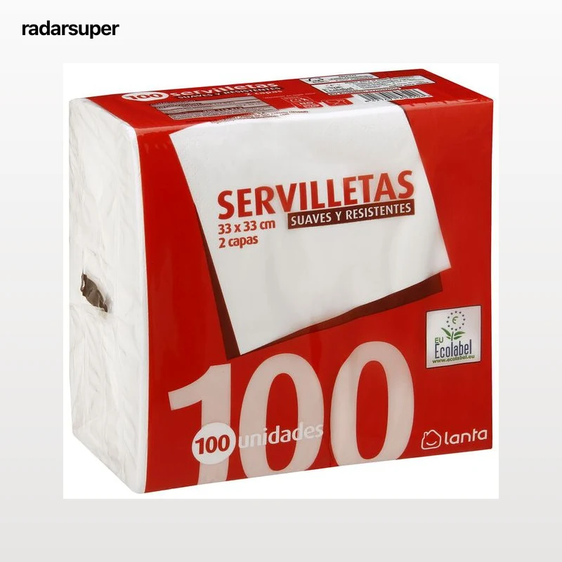 Servilleta suaves y resistentes Lanta 100 unidades 2 capas