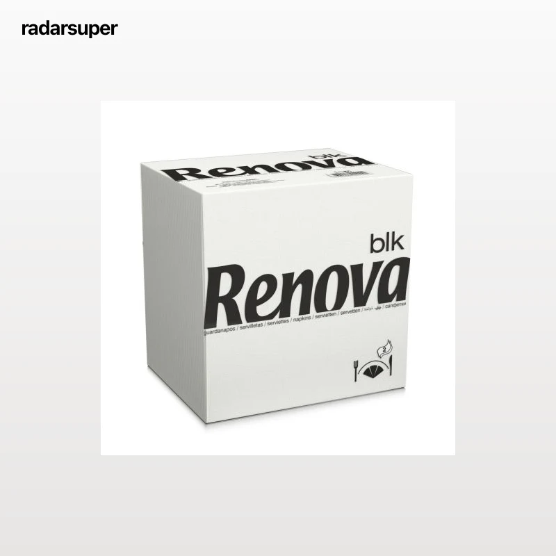 Servilletas de papel 2 capas 39x39 cm RENOVA 75 unid. - Blancas