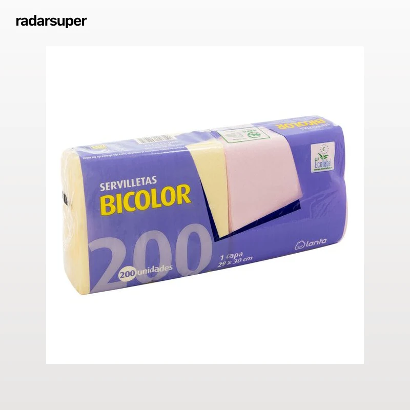 Servilletas Lanta 200 uds bicolor amarilla y rosa