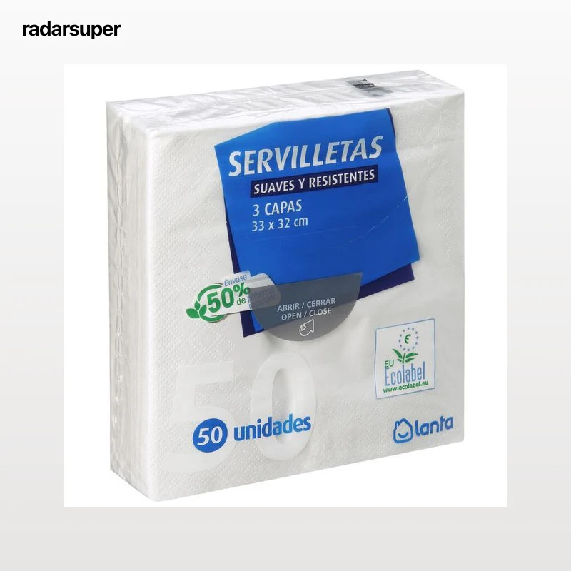 Servilletas Lanta 50 uds triple capa color blanco