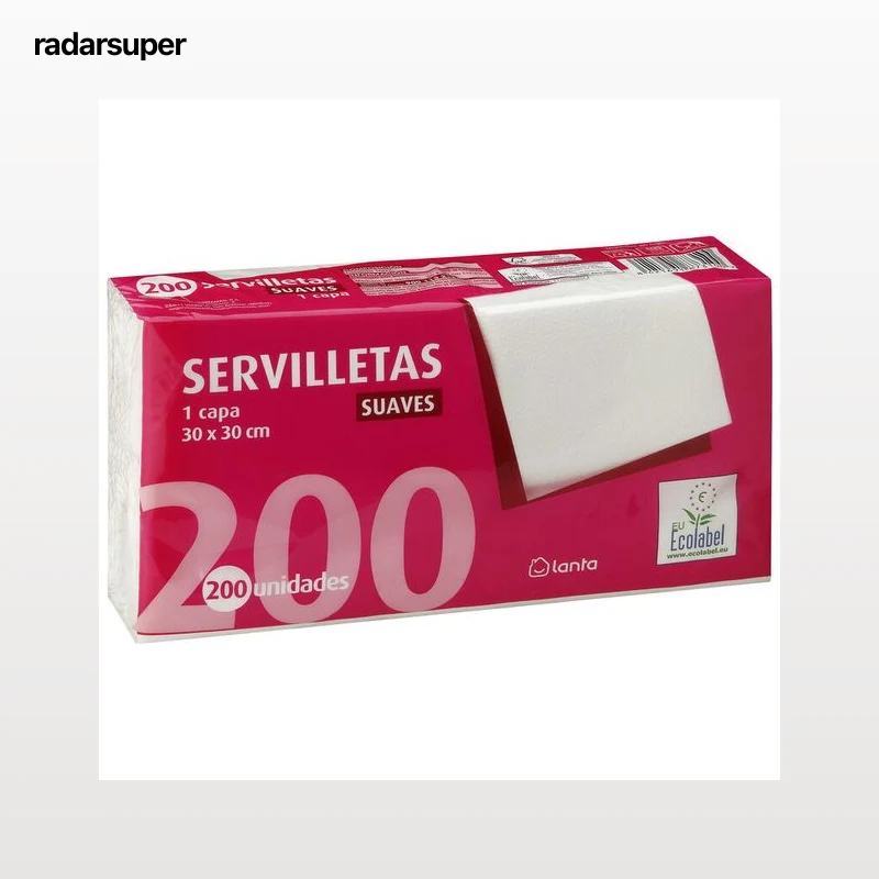 Servilletas suaves 1 capa Lanta 200 unidades