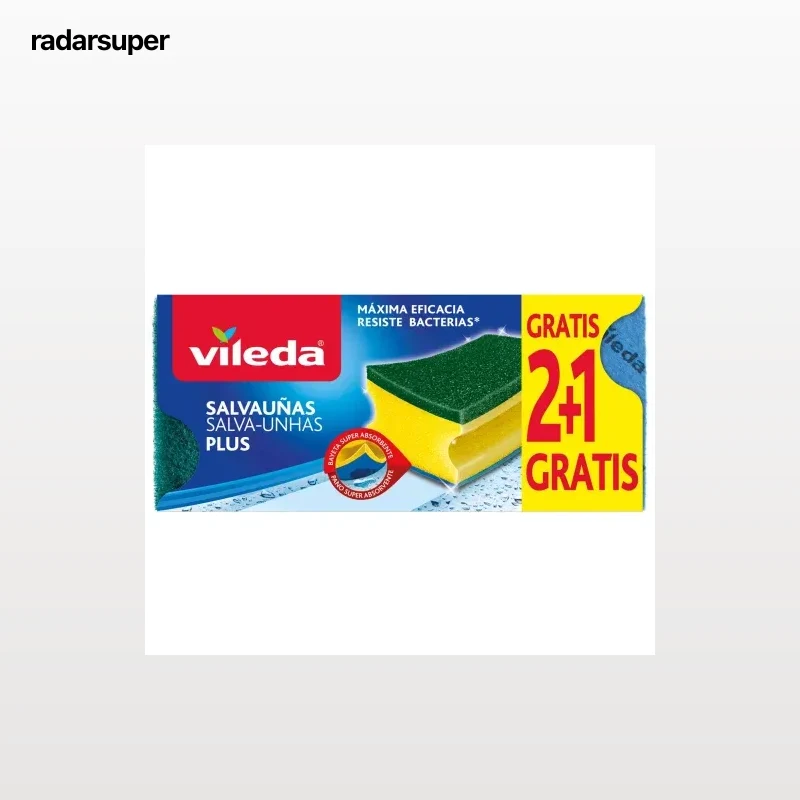 Set 2 Estropajos Salvauñas Antibacterias VILEDA Plus