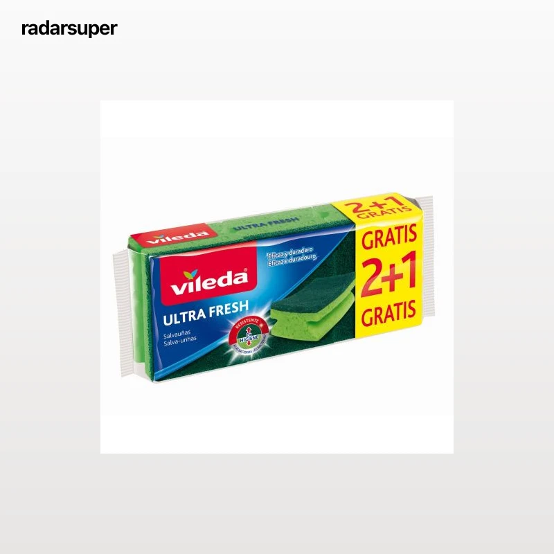 Set 2 Estropajos Salvauñas Antibacterias VILEDA Ultra Fresh