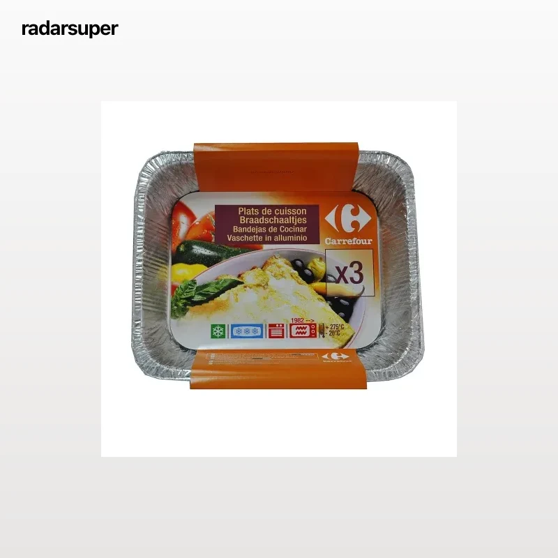 Set 3 Bandejas para Cocinar de Aluminio CARREFOUR