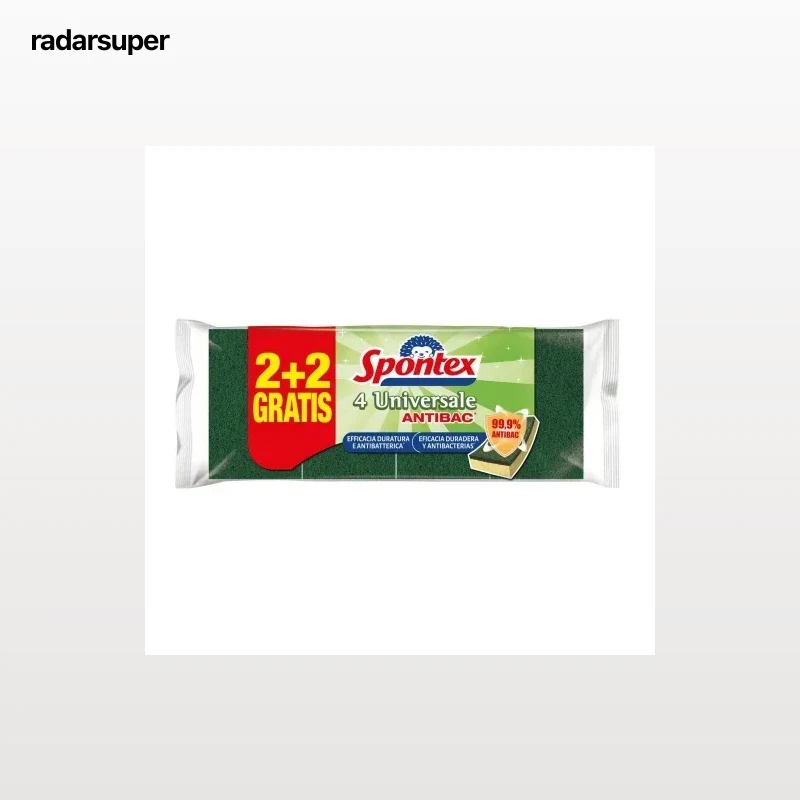 Set 4 Estropajos de Fibra con Esponja SPONTEX Universale Antibacterias