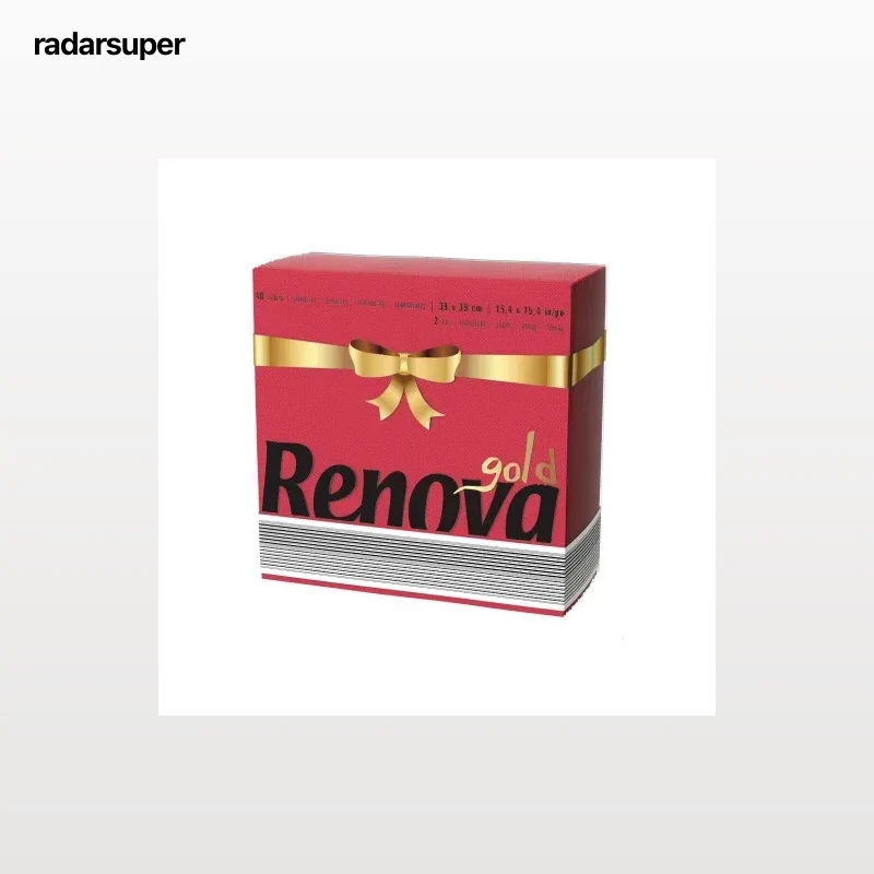 Set de 40 Servilletas  2 capas de Celulosa RENOVA Gold 40pz - Rojo