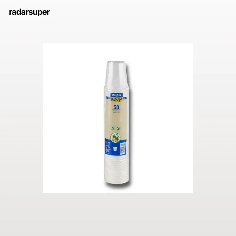 Set de 50 Vasos Cartón NUPIK 100 cc - Blanco