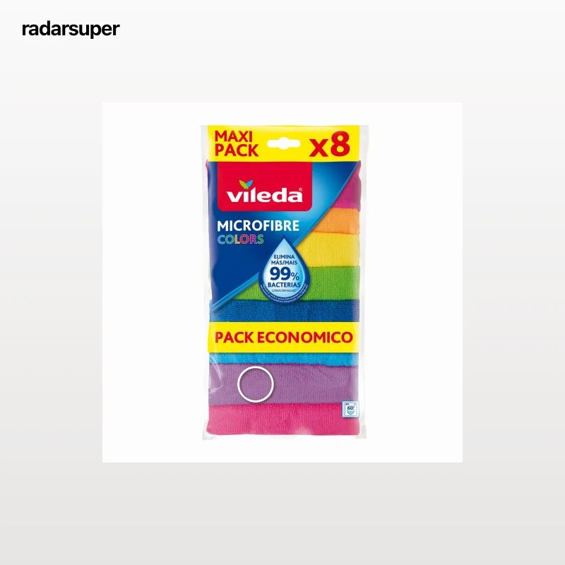 Set de 8 Bayetas Multiusos de Microfibra VILEDA Colors