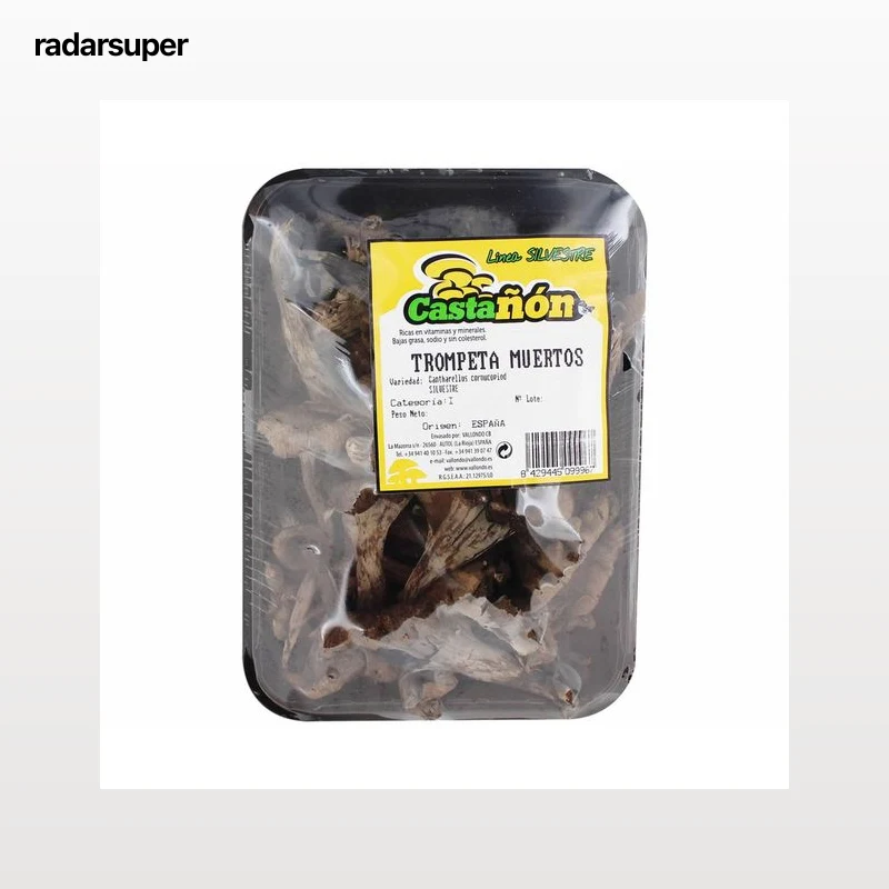 Seta Trompeta de los Muertos (Cantharellus Cornucopioides), bandeja 150 g.