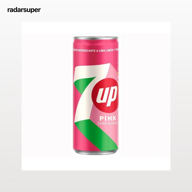 SEVEN UP Refresco lima-limón pink lata 33 cl.