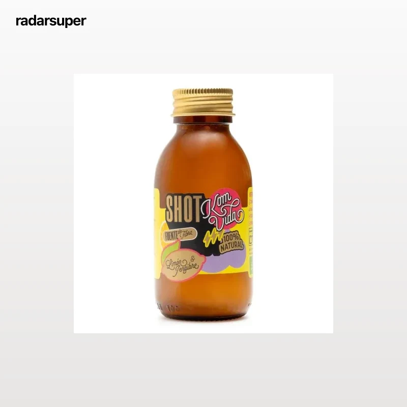 Shot jengibre, limón y fibra ecológico Komvida Organic Kombucha 100 ml.