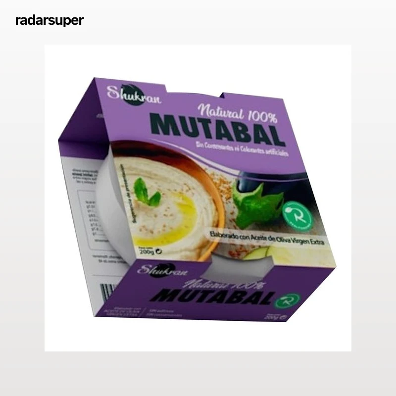 SHUKRAN Mutabal (crema de berenjena) elaborado con aceite de oliva virgen extra SHUKRAN 200 g.