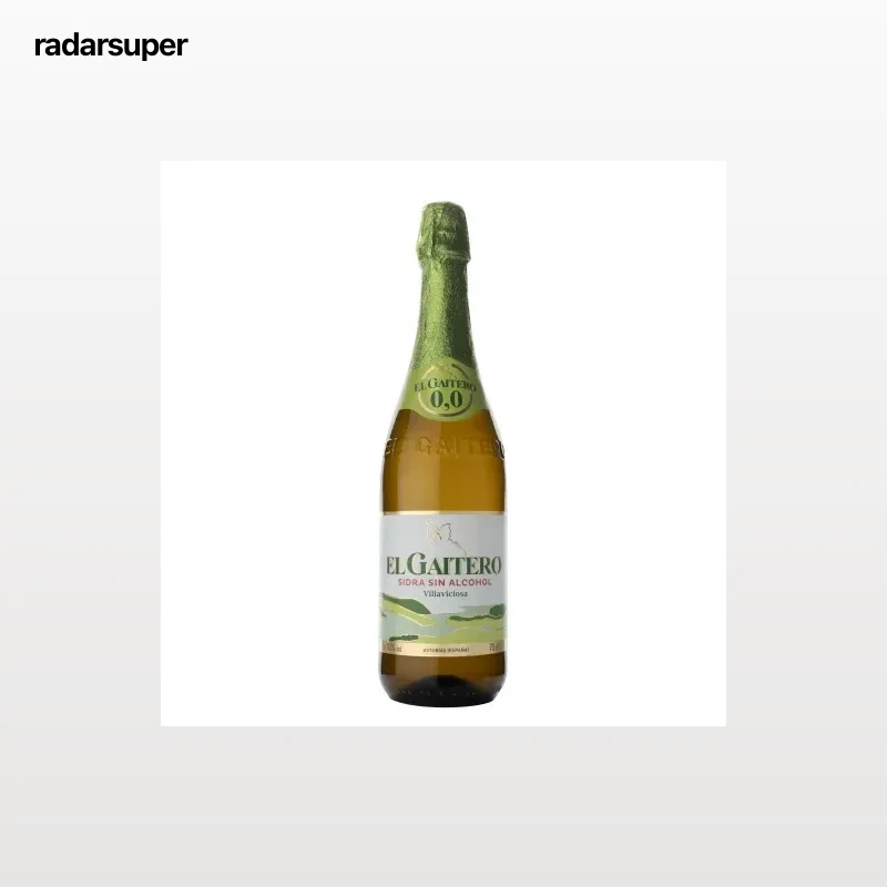 Sidra El Gaitero sin alcohol etiqueta verde sin gluten 75 cl.