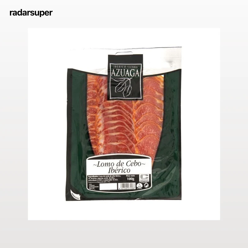 SIERRA AZUAGA Lomo ibérico de cebo cortado en lonchas SIERRA AZUAGA 100 g.