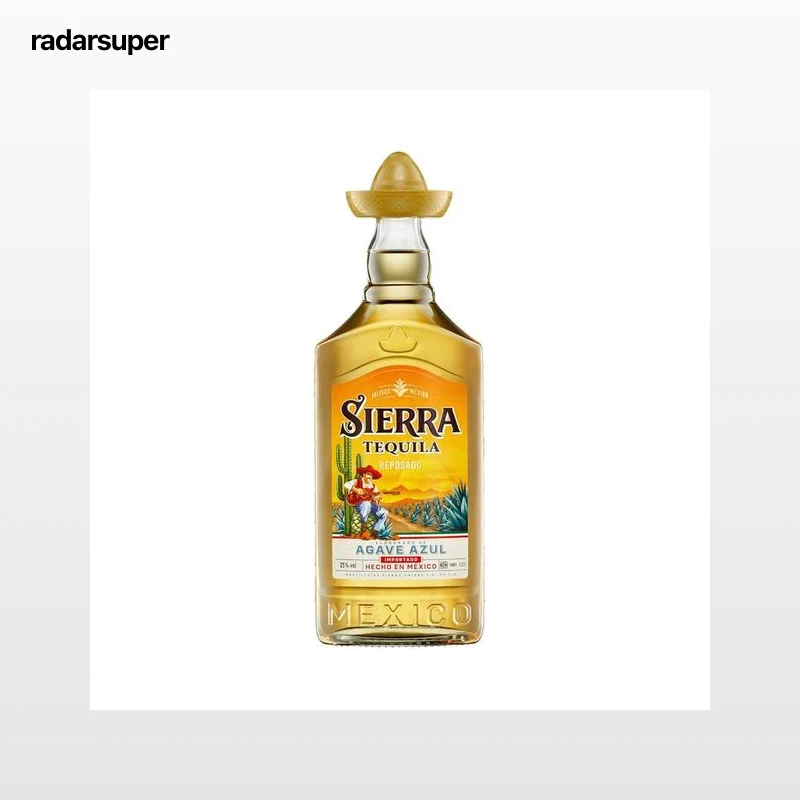 SIERRA Tequila reposado hecho en México con agave azul botella 70 cl.