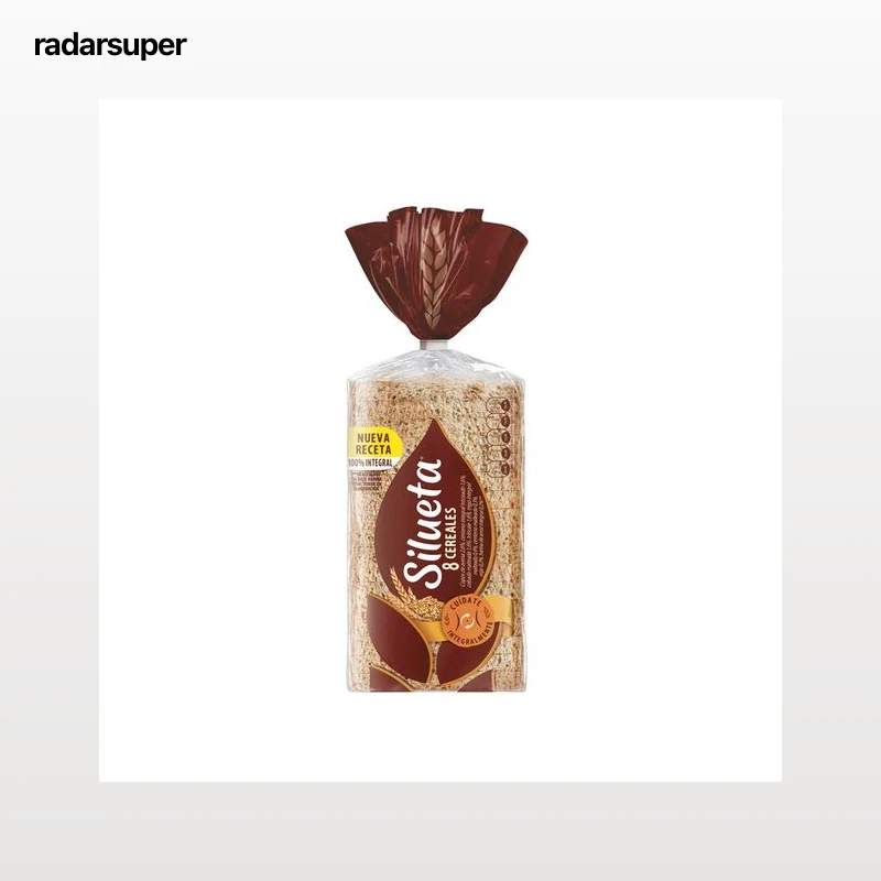 SILUETA Pan de molde integral (8 cereales) sin corteza 450 g.