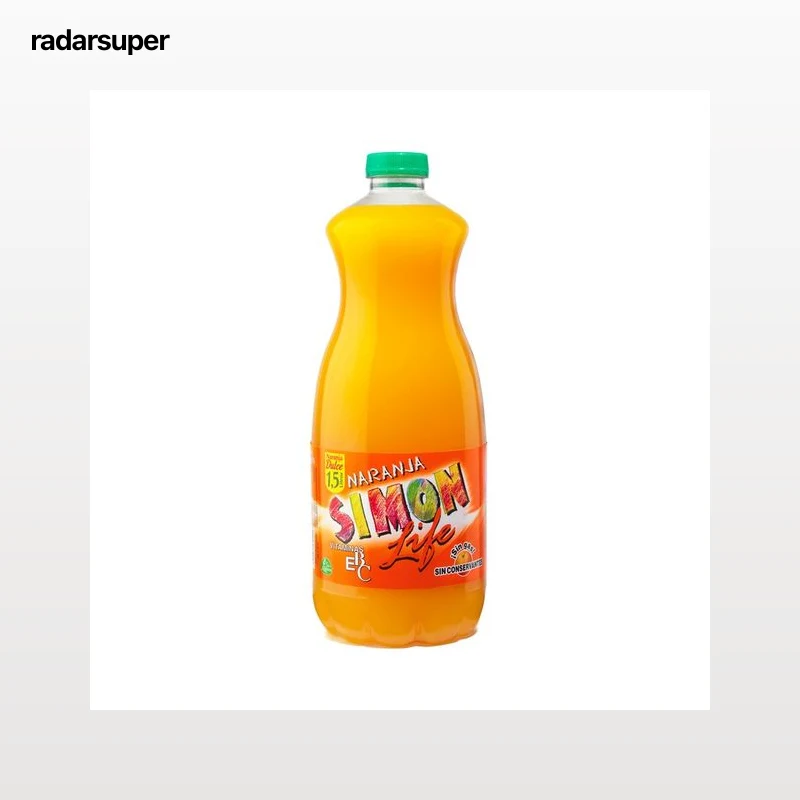 SIMON LIFE Refresco refrigerado de naranja botella de 1,5 l.