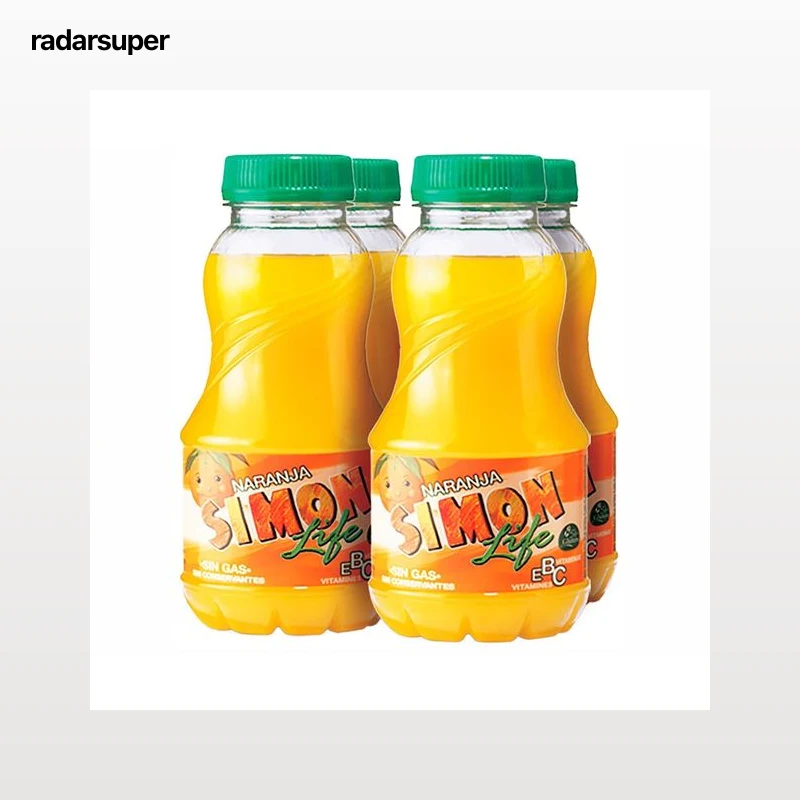 SIMON Resfresco de naranja sin gas pack 4 uds x 200 ml.