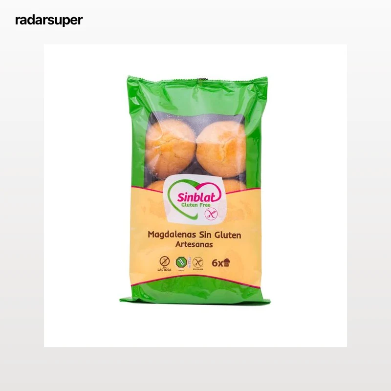 SINBLAT Magdalenas artesanas sin gluten SINBLAT, 6 uds 300 g.