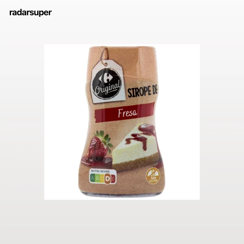 Sirope de fresa Carrefour Original sin gluten 420 g.