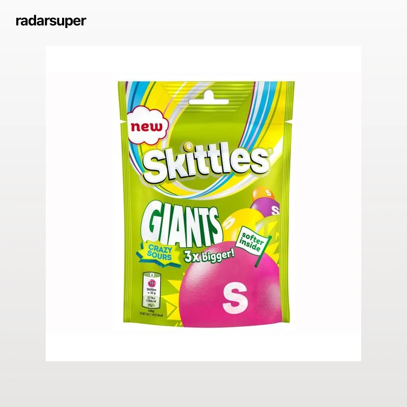 SKITTLES Caramelos giants sours 132 g.