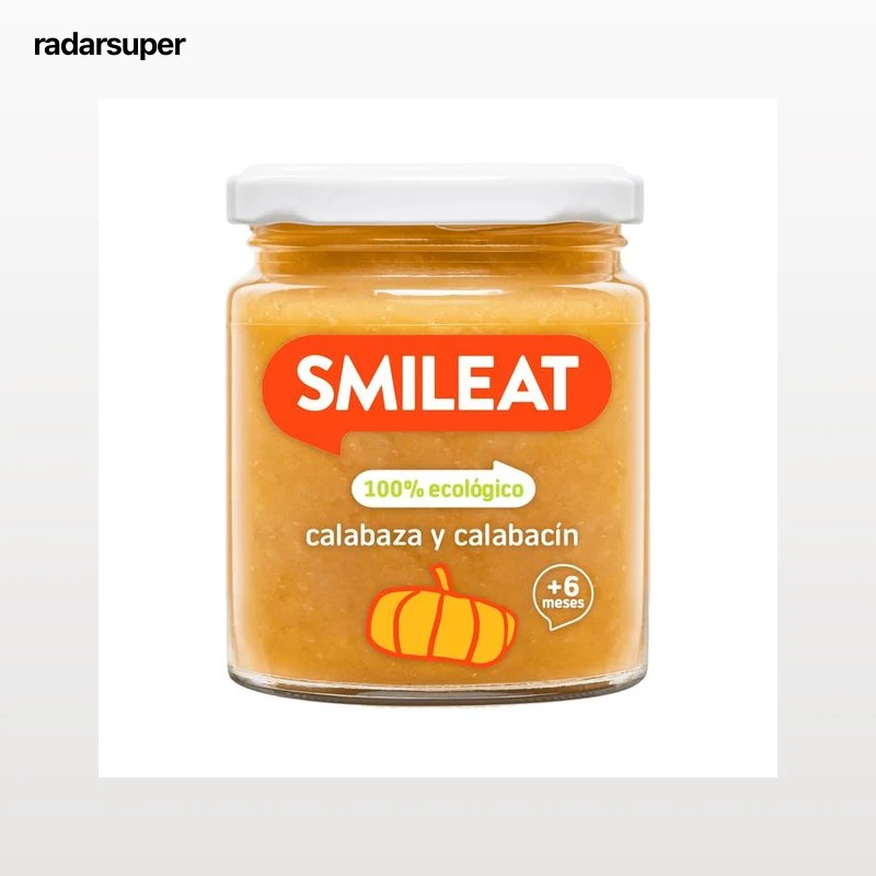 SMILEAT Tarrito de calabaza y calabacín para bebés a partir de 6 meses 230 g.