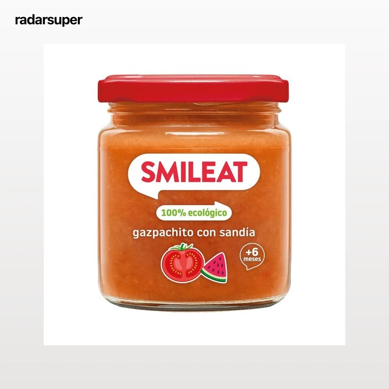 SMILEAT Tarrito de gazpachito con sandía (100% ecológico), a partir de 6 meses 190 g.