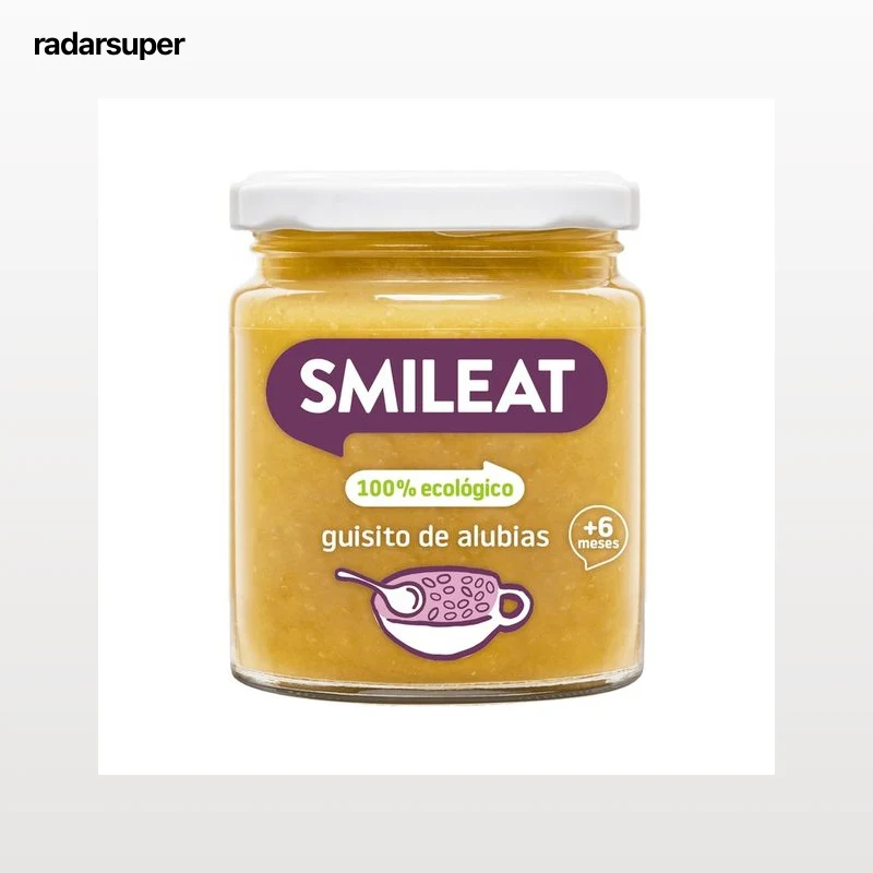 SMILEAT Tarrito de guisito de alubias, ecológico para bebés a partir de 6 meses 230 g.