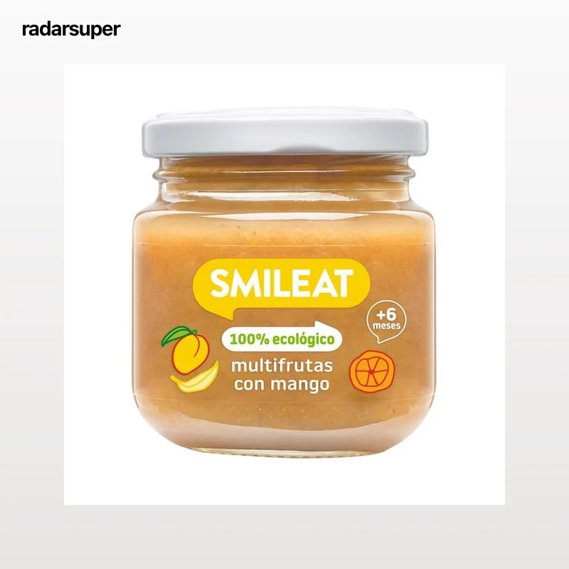 SMILEAT Tarrito multifruta con mango, de procedencia 100% ecológica, a partir de 6 meses 130 g.