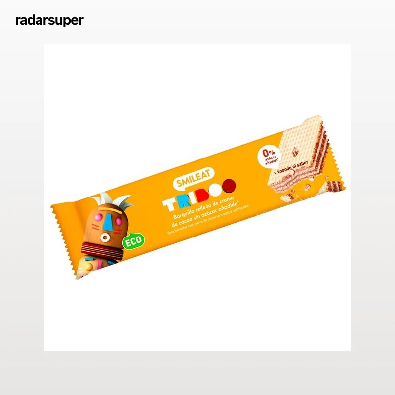 SMILEAT Triboo eco Barrita de barquillo con relleno de cacao ecológico 30 g.