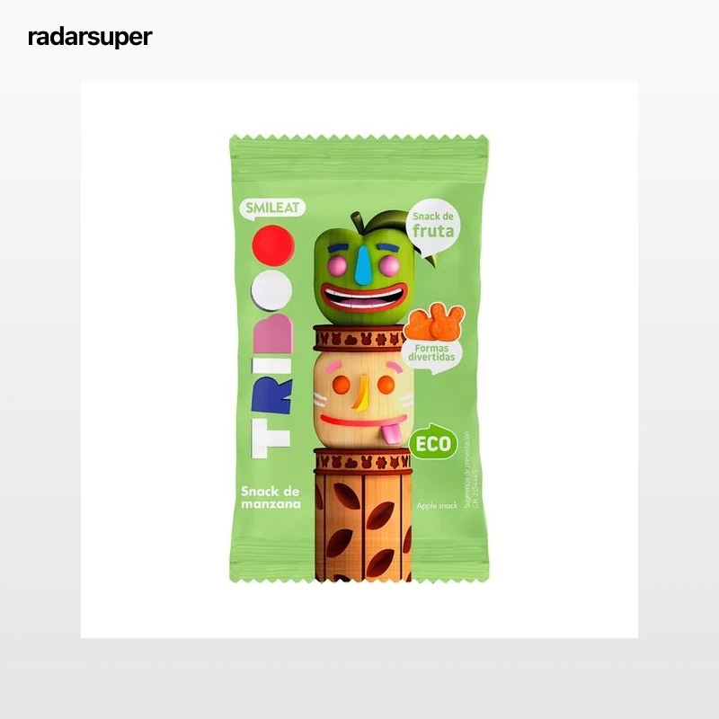 SMILEAT Triboo Snacks (con formas divertidas) de manzana ecológicos 25 g.