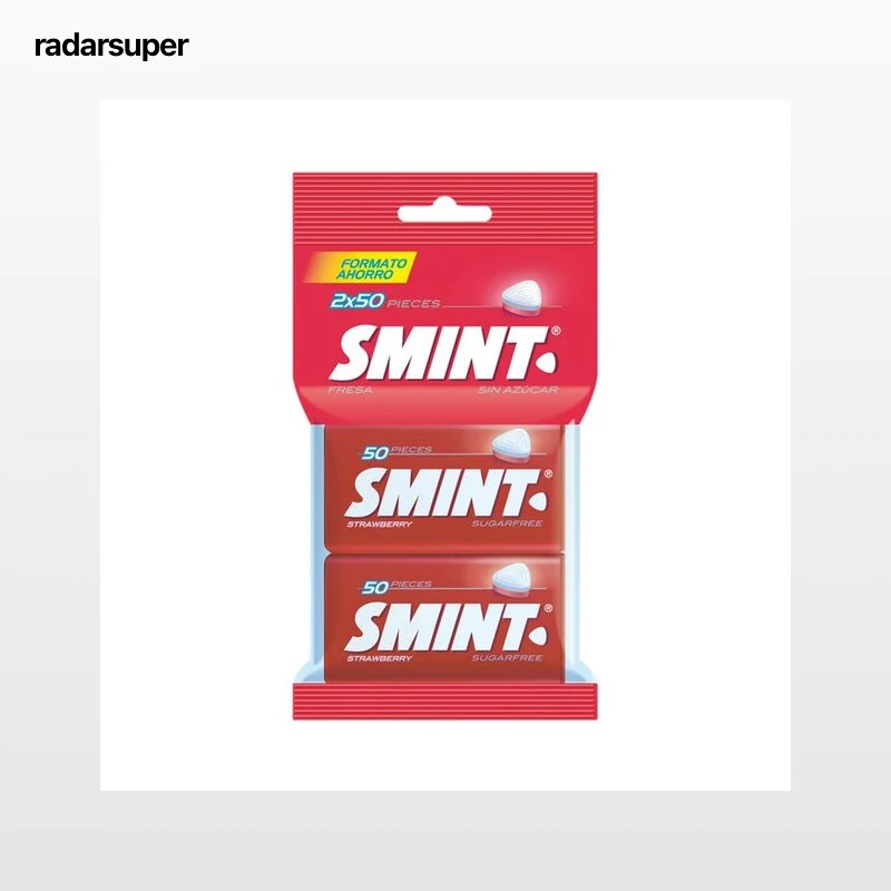 SMINT Caramelos comprimidos de fresa sin azúcar 2 x 35 g.
