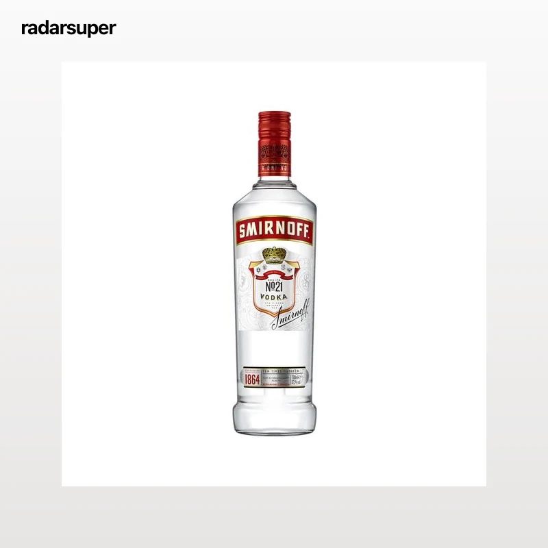 SMIRNOFF Etiqueta roja Vodka blanco con triple destilación y filtrado diez veces botella de 70 cl.